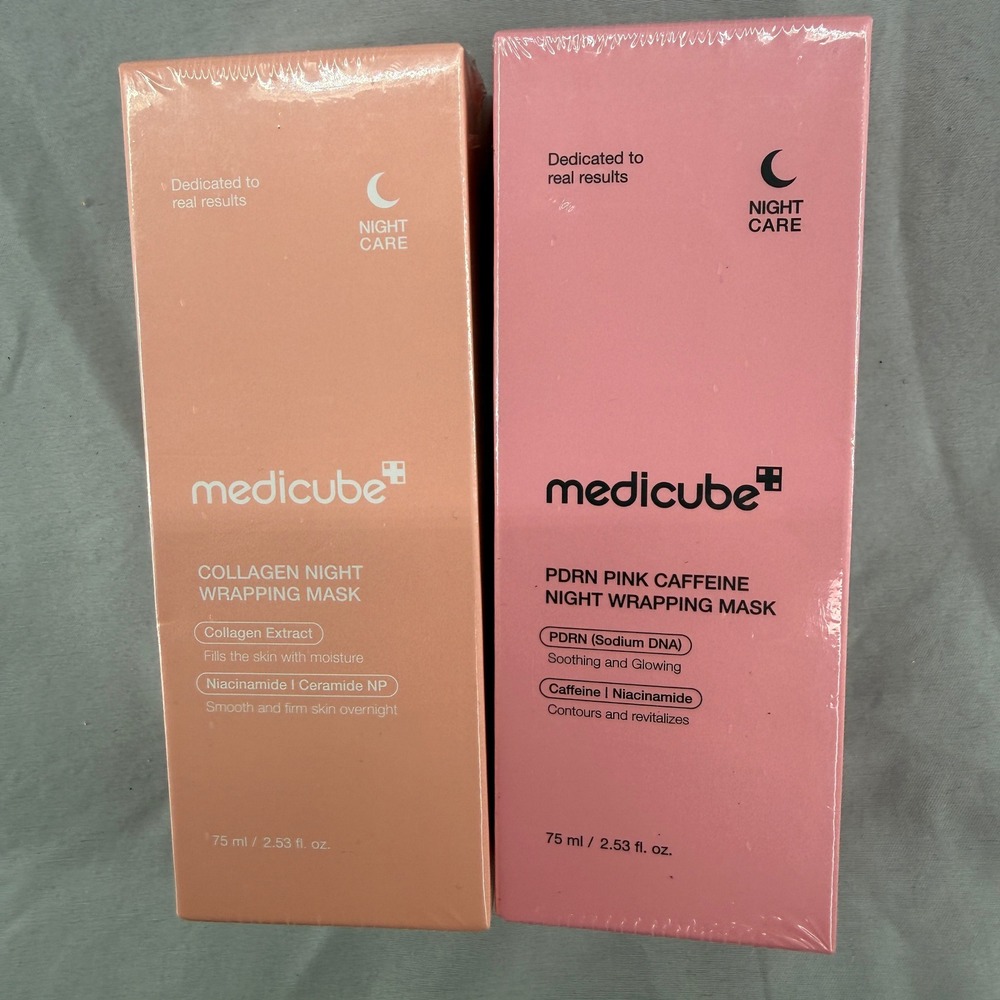 Medicube Collagen & PDRN Pink Caffeine Night Wrapping Mask Set 75ml x 2 NEW